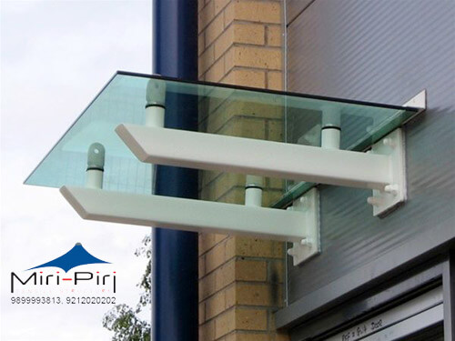 Glass Awnings Canopies - Manufacturers, Dealers, Contractors, Suppliers, Delhi, 