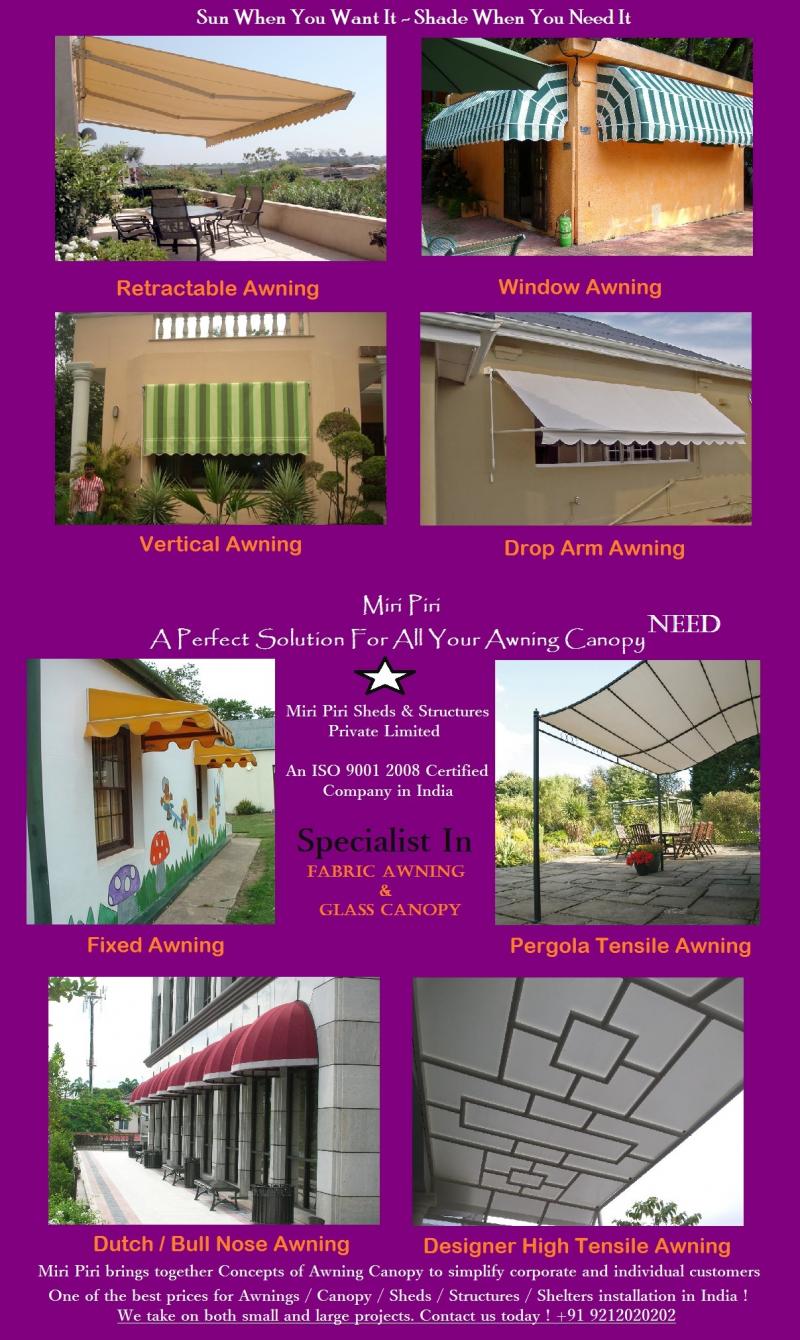 Residential Terrace Awnings, Roof Awnings, Awnings Terrace Manufacturer